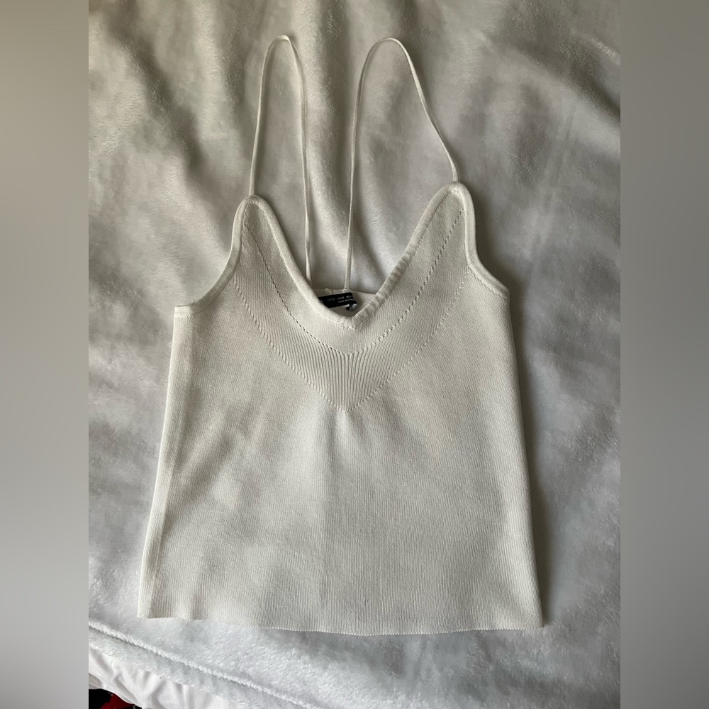 Zara White Knit Camisole Top